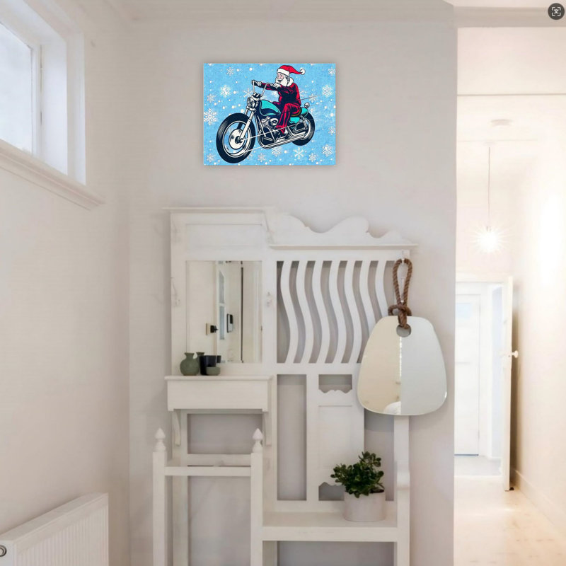 Art mural en toile bleue 24 "x 18"