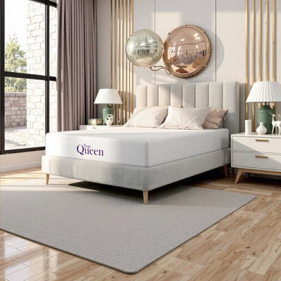 NapQueen 12 Inch Twin Size Memory Foam Mattress with Charcoal Infusion, Medium Firmness for Stomach Sleepers, White