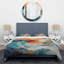 Ensemble de housse de couette en microfibre / polyester Teal Orange Bold Abstract Collage II-946620360