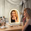 Deandrae Metal Round Floor Mirror