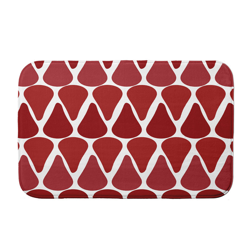 Tapis de bain Funston, l 34 po x L 21 po, Rouge