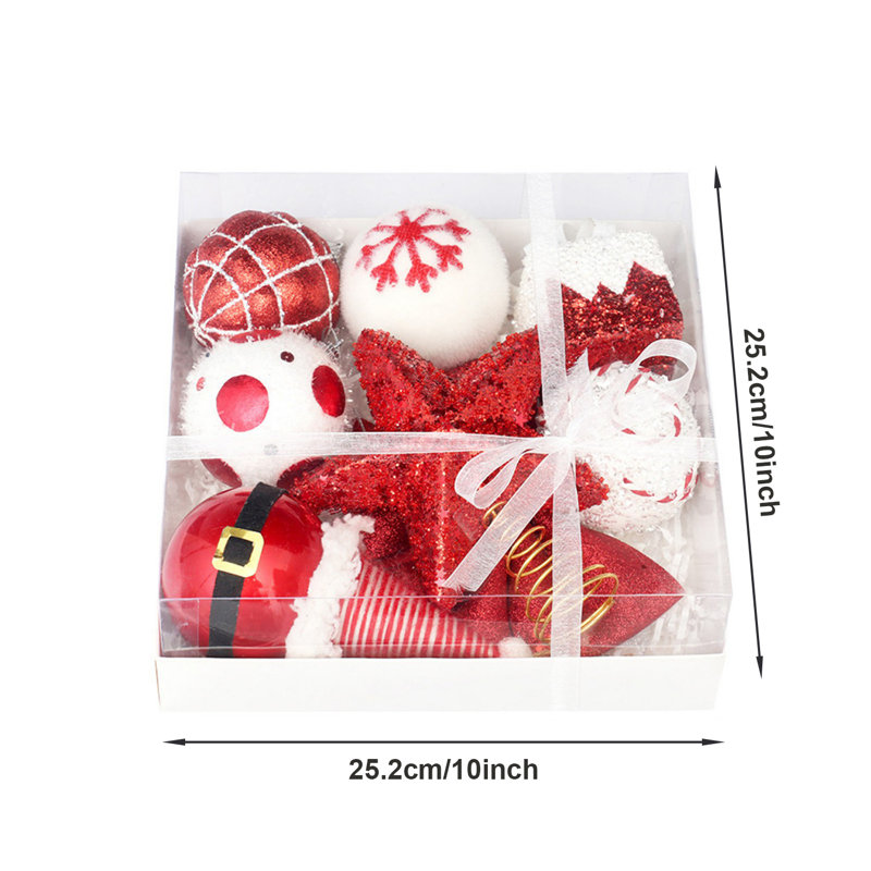 Boule de Noël décorative, 18 pièces de boules de Noël suspendues incassables pour arbre de Noël, Rouge