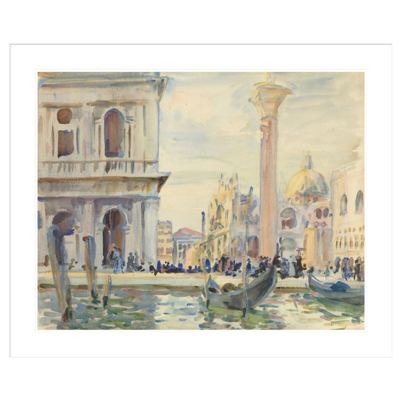 La piazzetta par John Singer Sargent - impression giclée encadrée, H 33,5 po x l 40,41 po