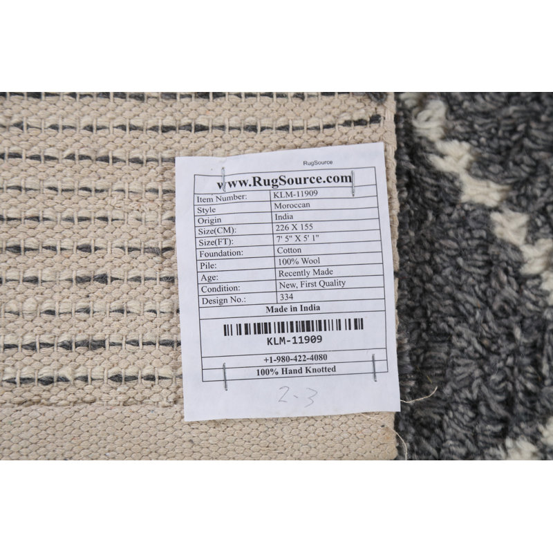 One-of-a-Kind 5' 1'' X 7' 5'' New Age Wool Area Rug in