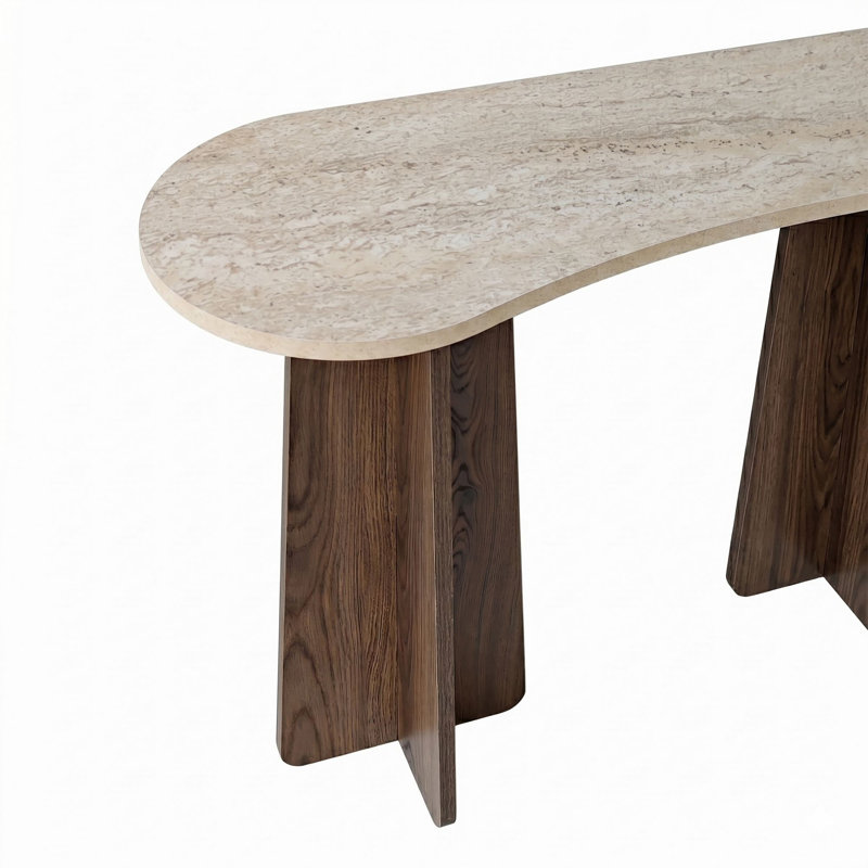 Commode, Travertine/Walnut