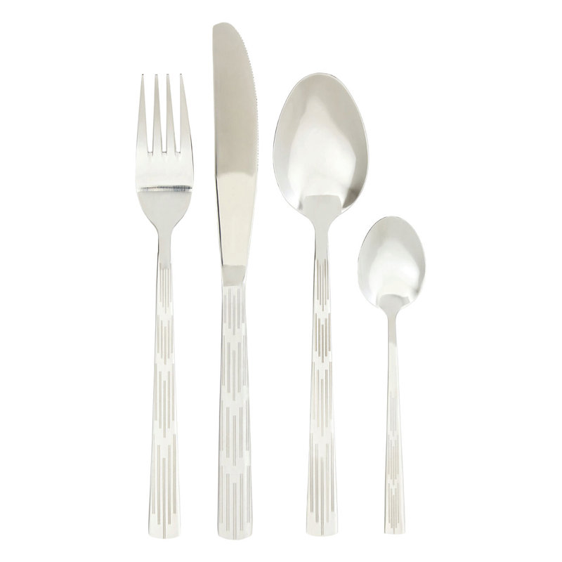 Lantz 24Pc Etched Cutlery Set