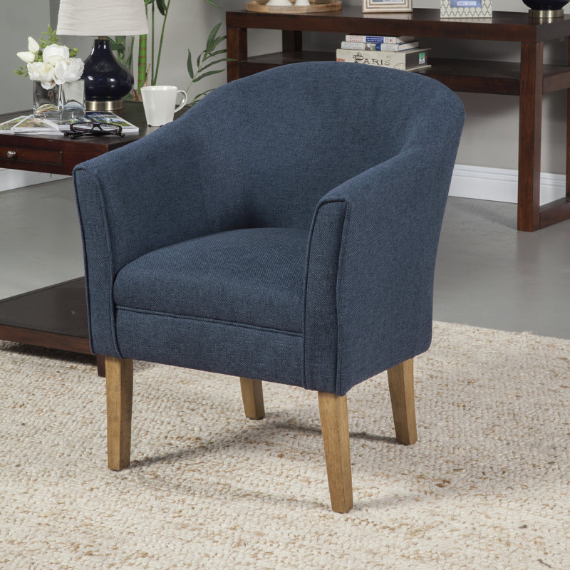 Chunky Textured Accent Chair, Textured Navy