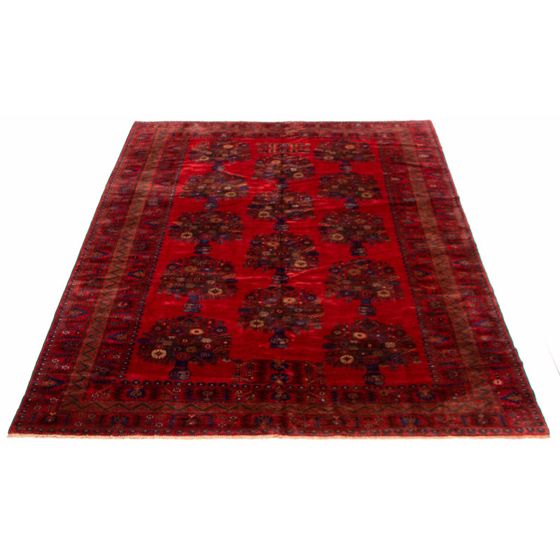 Hedve One-of-a-Kind 6'11" X 9'10" New Age Wool Area Rug in Red