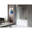Don 60'' - 60'' W x 62'' H Single Added Frameless Tub Door with Clear Glass-21120997