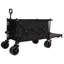 Chariot pliable extra long avec hayon allongé et roues tout-terrain, chariot utilitaire robuste d'une capacité de 480 lb, noir et gris
