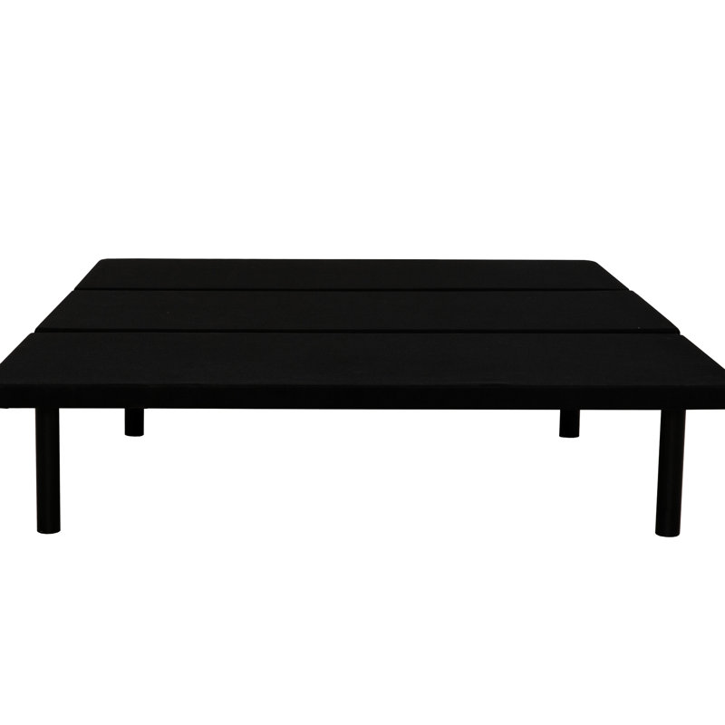 Base de lit plateforme noire rembourrée pour lit grand et acier, support de matelas amplement spacieux, structure en métal avec finition élégante, design minimaliste