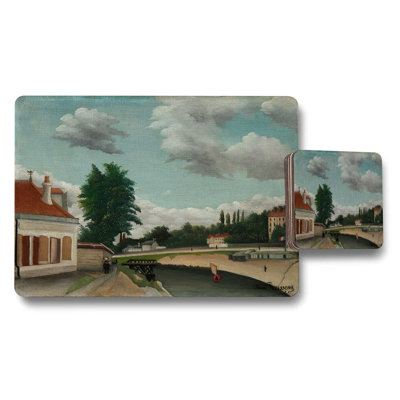Placemat And Coaster Set Vintage Landscape Painting Home Table Decor