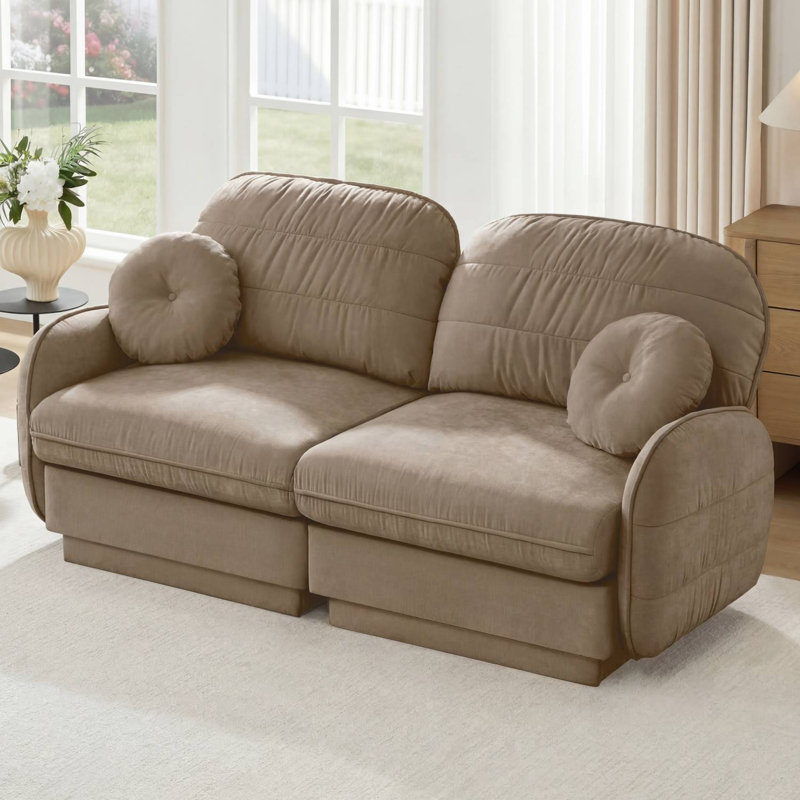 Canapé en chenille Cloud, H 37,4 po x l 73,2 po x P 33,4 po, Café