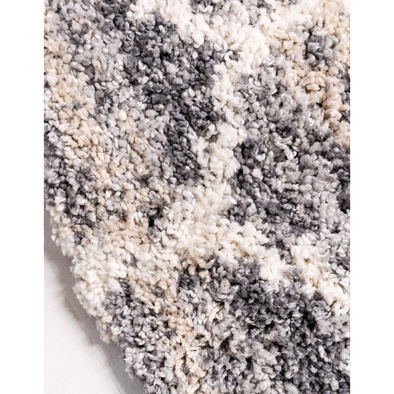 Burkes Geometric Shag Area Rug, Rectangle 66cm x 91cm