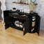 Buffet moderne avec 2 tiroirs, portes incurvées, 3 tablettes et armoire de rangement-242798428