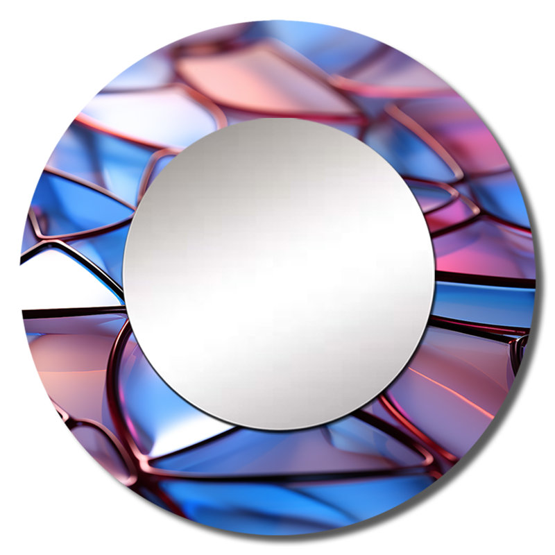 Saafir géométrique Mosiac Fusion - grand miroir mural lilas, 36 po x 36 po