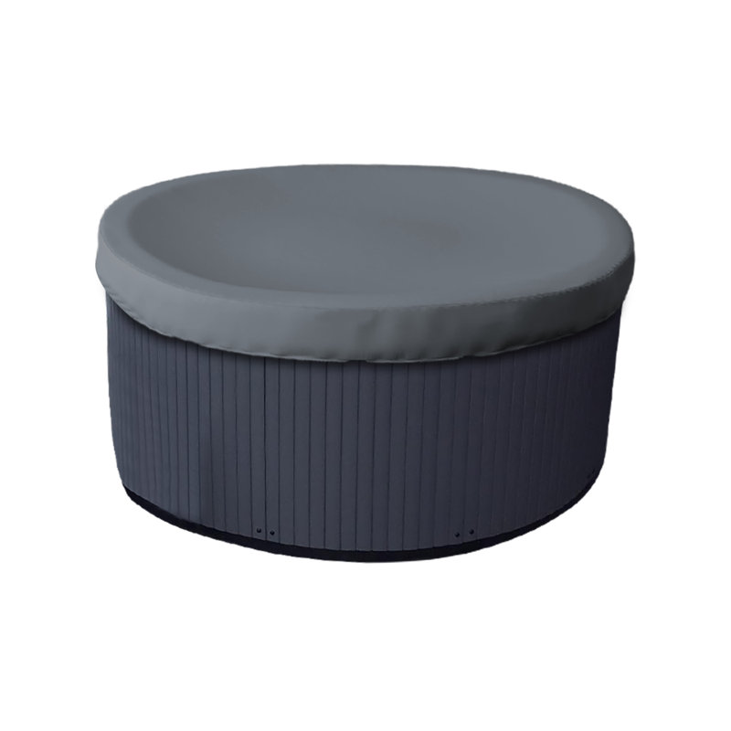 Heavy-Duty Outdoor Waterproof Round Hot Tub Cover, Patio UV Protected Spa Cover, 35.6cm H x 193cm W x 193cm D, Grey
