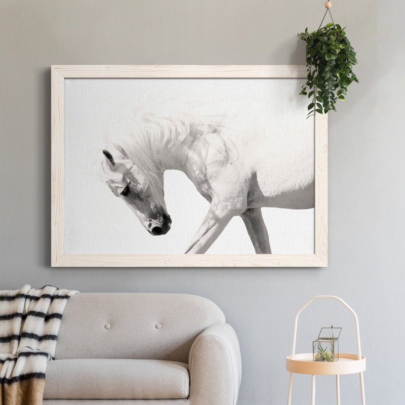 Neutral Stallion - Reproduction d'art graphique sur toile encadrée, Blanc, H 37,5 po x l 27,5 po x P 1,5 po