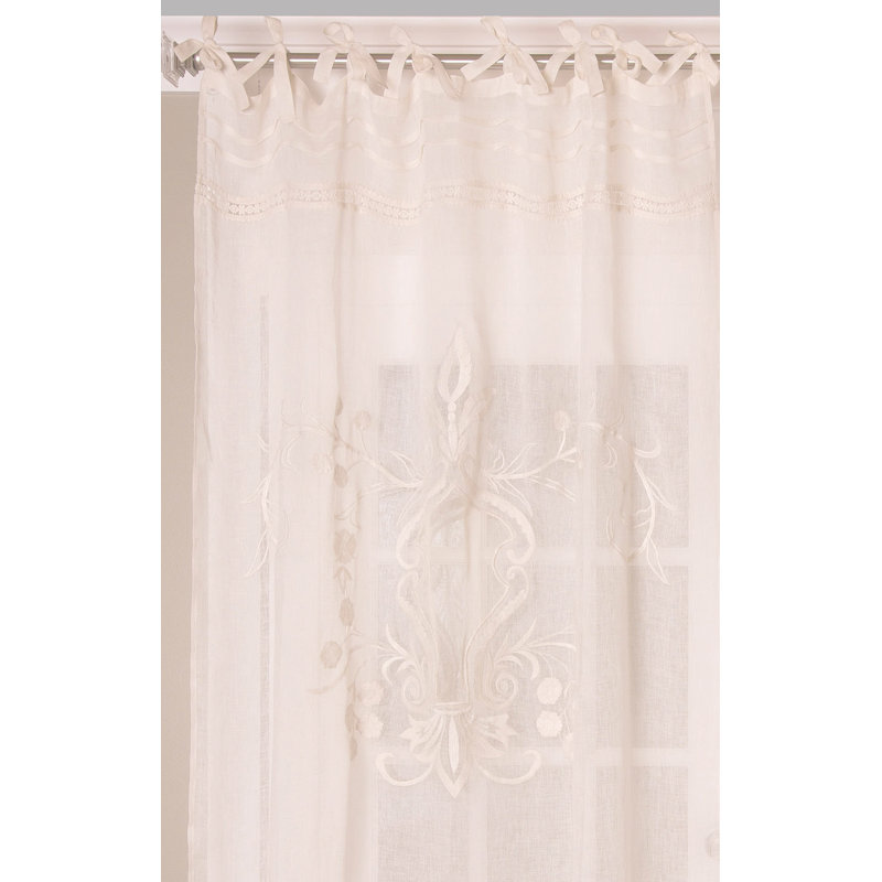 Panneau de rideau transparent en lin avec doublure transparente pour les intérieurs formels ou le salon, L 52 po x L 108 po