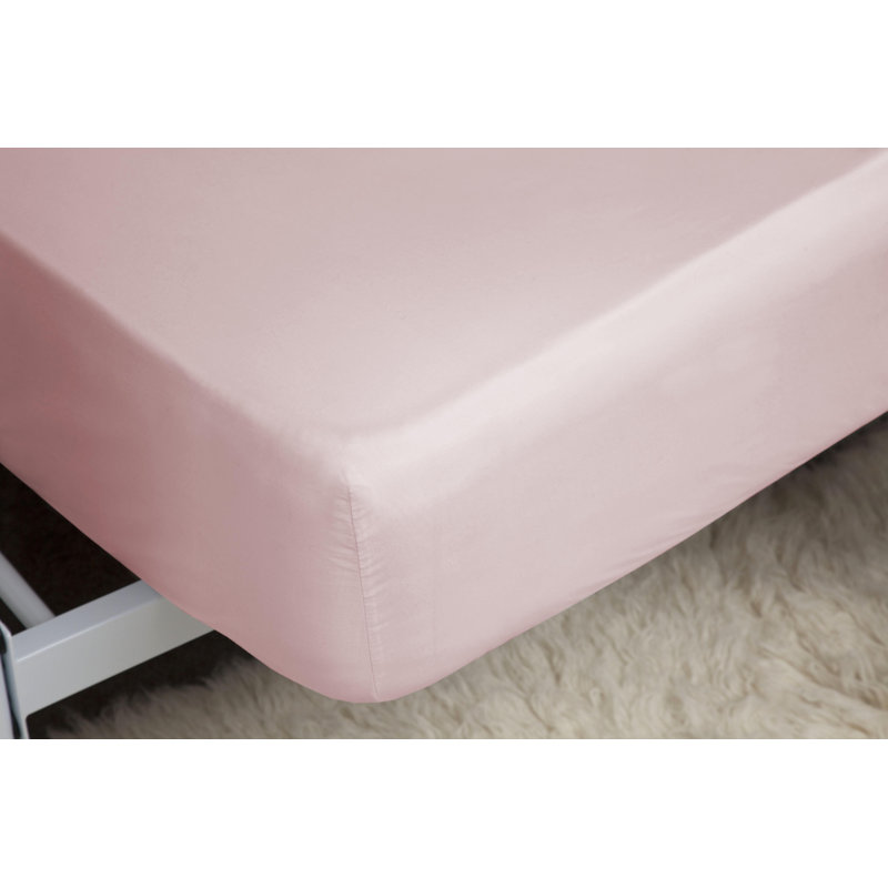 Sateen Fitted Sheet, Kingsize (5'), Blush