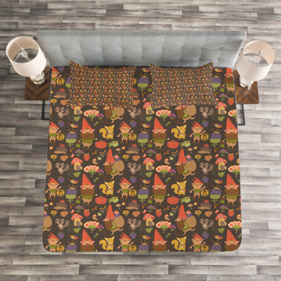 Abrahan No Pattern And Not Solid Colour Bedspread with Pillowcases Included