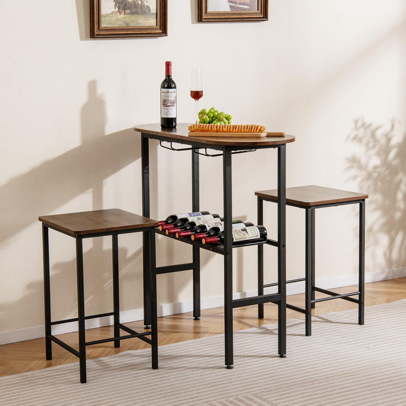 40cm Bar Set, Rustic Brown/Black