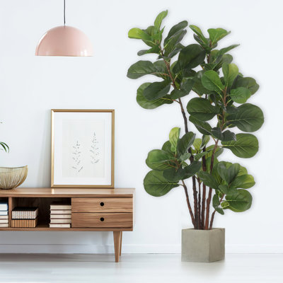 Grand figuier figuier - ficus lyrata artificiel de 4,9 pi avec 102 feuilles de soie réalistes