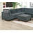 1Pc OTTOMAN ONLY Grey Chenille Fabric Cocktail OTTOMAN Cushion Seat Living Room Furniture-634648778