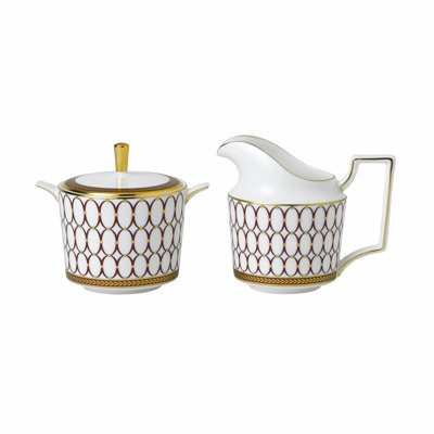 Renaissance Red Sugar and Creamer Set