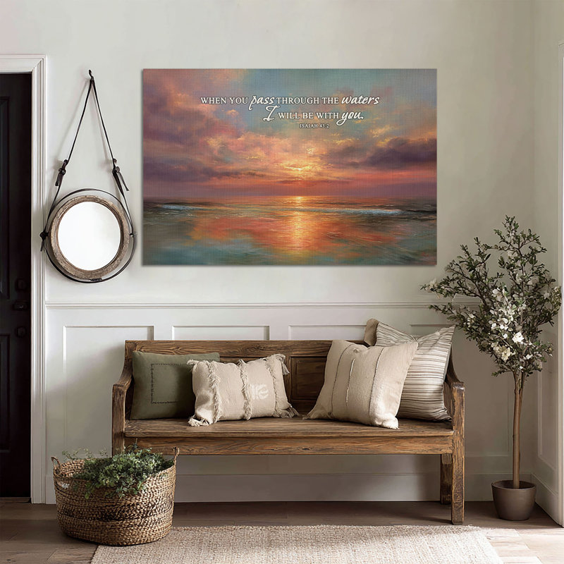 Art mural sur toile tendue Shelter Shore - Décoration de salon, de chambre à coucher ou de bureau, L 48 po x H 32 po