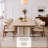 Modern 70.87" Rectangular Dining Table for 6-8 People with Rounded Corners and Stable Pedestal Base