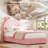 Twin Size Bed Frame with 2 Storage Drawers & LED Lights, Velvet Upholstered Platform Bed with Rainbow Headboard-879898748