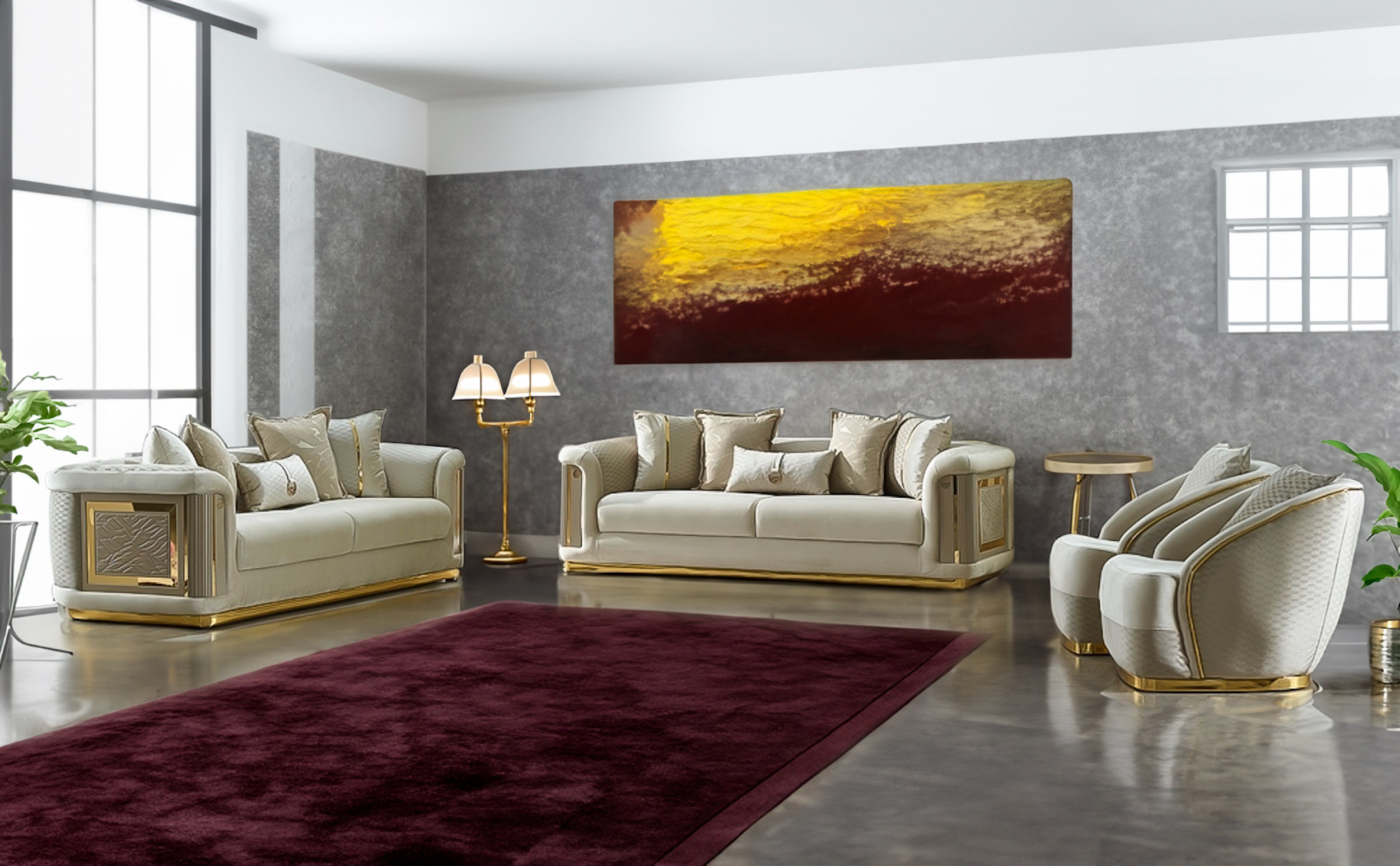 Everly Quinn Eude 4 Piece Velvet Living Room Set & Reviews Wayfair