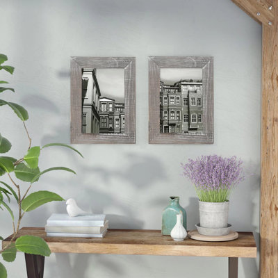 Ensemble de cadres photo simple en bois mat 2 pièces 4 po x 6 po Janayah