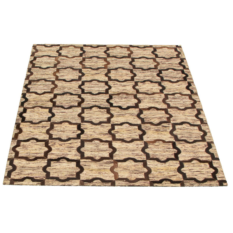 Cowhide Geometric Indoor Rug