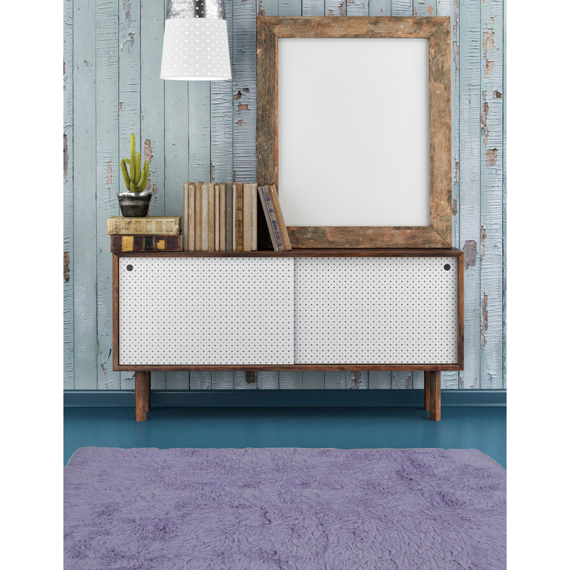 Tapis violet en laine tissé à la main Alamin Flokati, Rectangle 2 pi 4 po x 4 pi 8 po