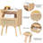 Cane Accent Bedside End Table With Solid Wood Legs For Bedroom, Dorm And Small Spaces
