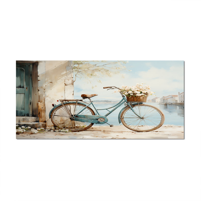 «Vélos tranquilles pédalant IV», H 28 po x l 60 po x P 1,5 po, Toile tendue