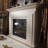 Beige Solid Wood Electric Fireplace