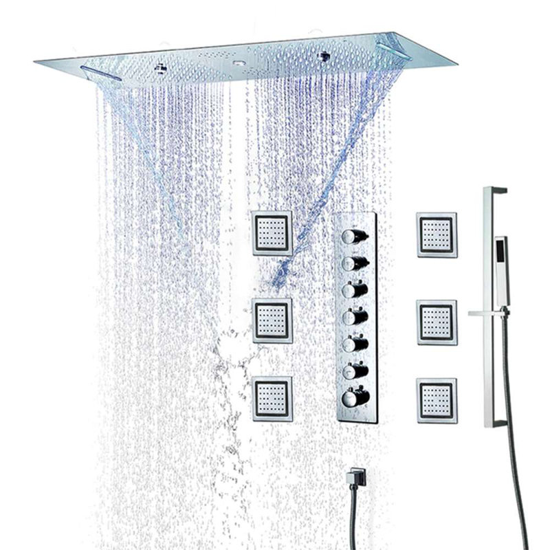 Trieste LED Thermostatic Phone Controlled Shower System, Chrome