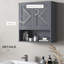 Armoire de salle de bain, murale grise avec tablettes réglables pour armoire de rangement organisée, tablette ouverte et tablette intérieure