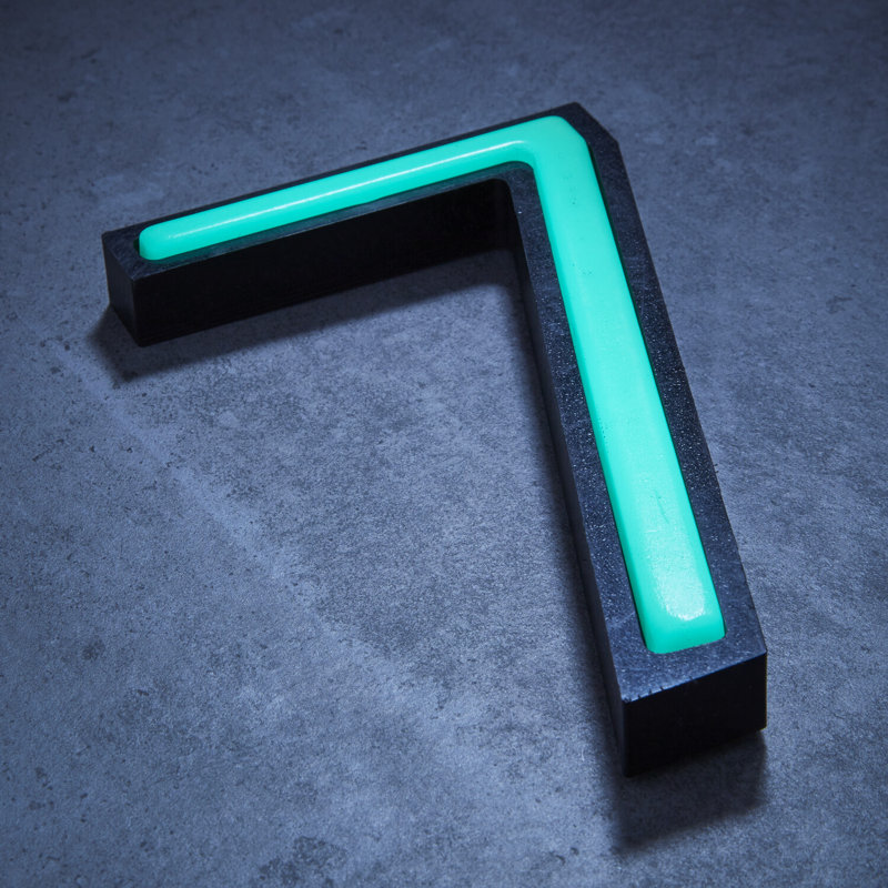 6'' H Reflective Plastic House Number, Aqua, 7
