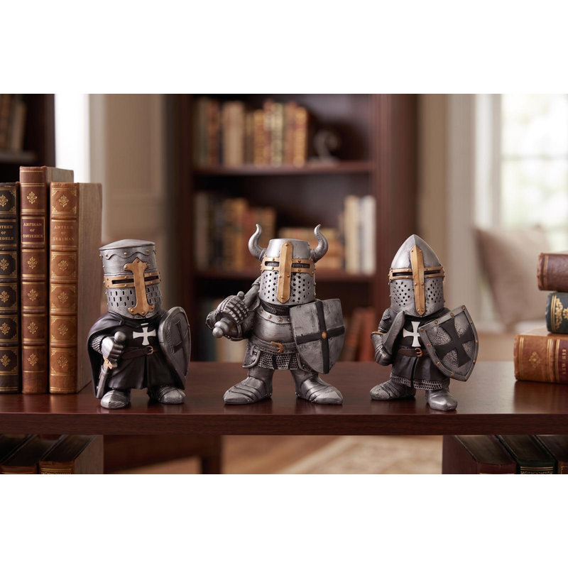 Ensemble de 3 figurines de chevaliers croisés médiévaux 3 pièces