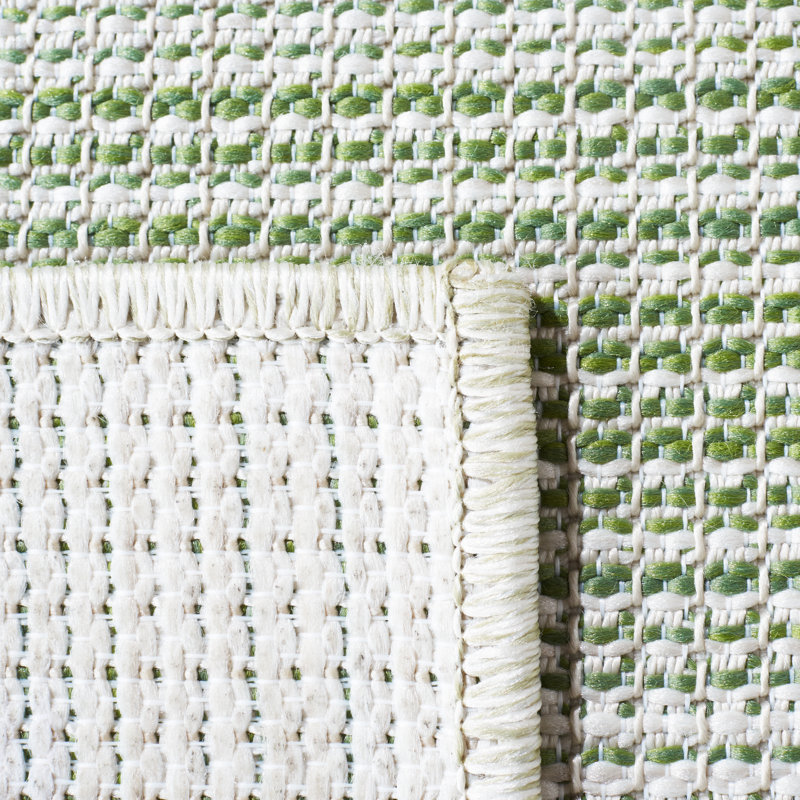 Tapis intérieur / extérieur Trigg Olive / Ivoire, Rectangle 6 pi 5 po x 9 pi 6 po