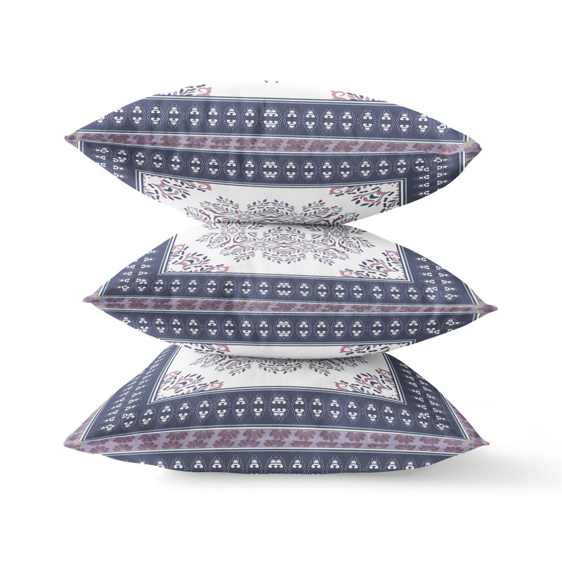 Housse et insert de coussin carré Window Window, 20 po X 20 po, Crème, rouge, bleu