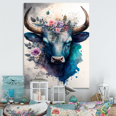 Art mural sur toile, "Taureau mignon" I - animaux