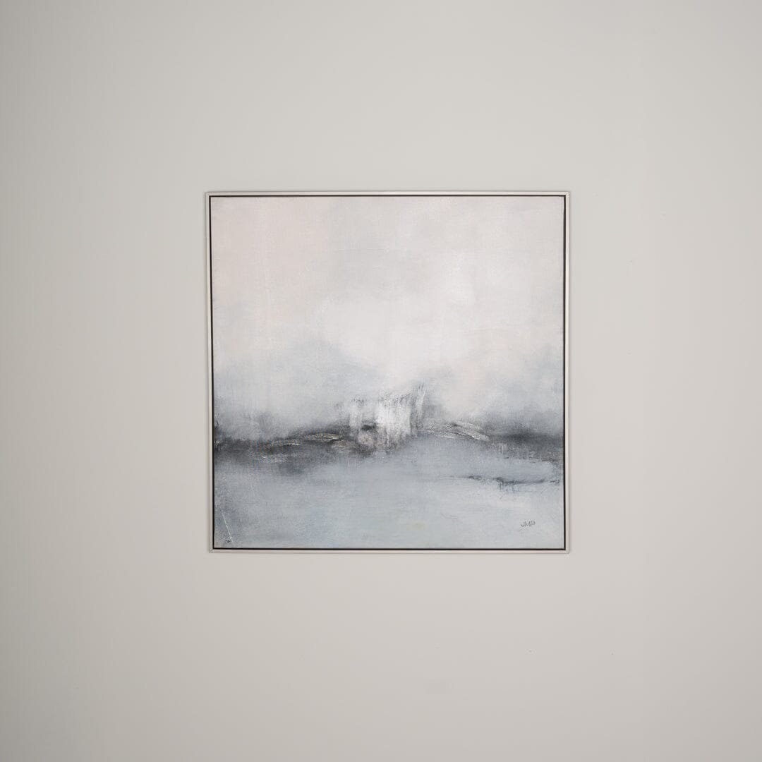 82x82cm Sea Spray Wandkunst - Silberner Rahmen