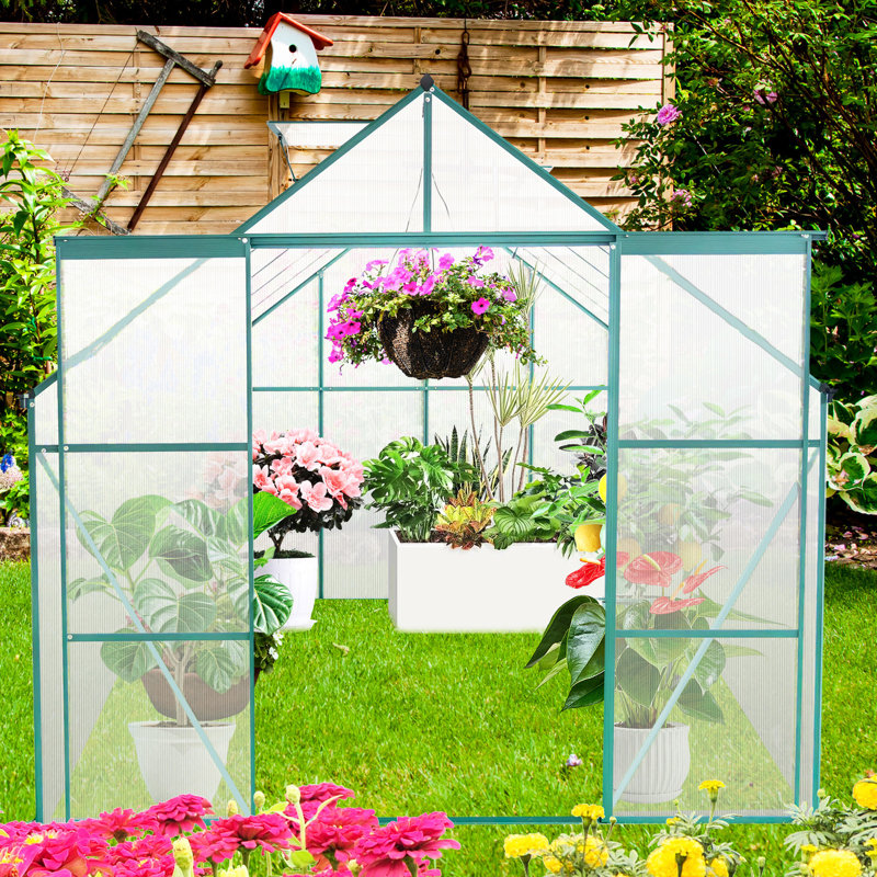 Serre de 8 x 10 pi avec amélioration de la ventilation - optimiser l'environnement de la plante, pour la protection contre le gel et la chaleur,