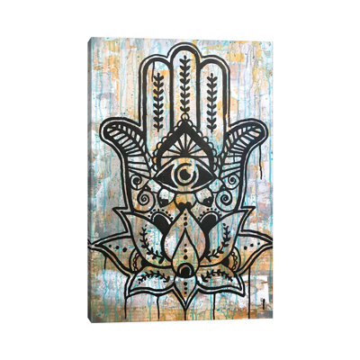 Hamsa Lotus - Print on Canvas