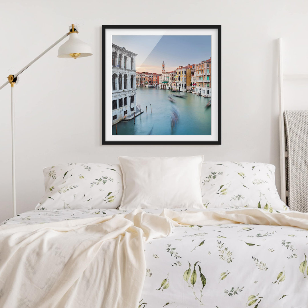 Gerahmtes Poster Canale Grande Blick von der Rialtobrücke, Venedig